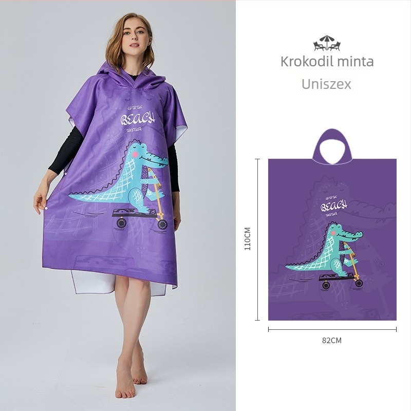 Kapucnis mikroszálas törölköző, viselhető, gyorsan száradó, 200–300 g/m², 120D, mindkét oldalon nyomtatás