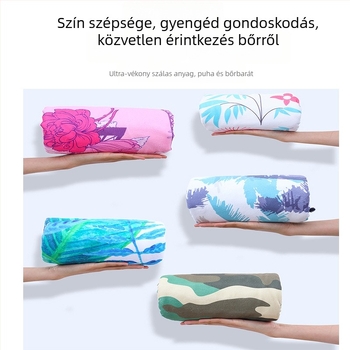 Felnőtt kapucnis mikroszálas fürdőlepedő transzfernyomtatással, gyorsan száradó, napvédelem, 570 g, 150D