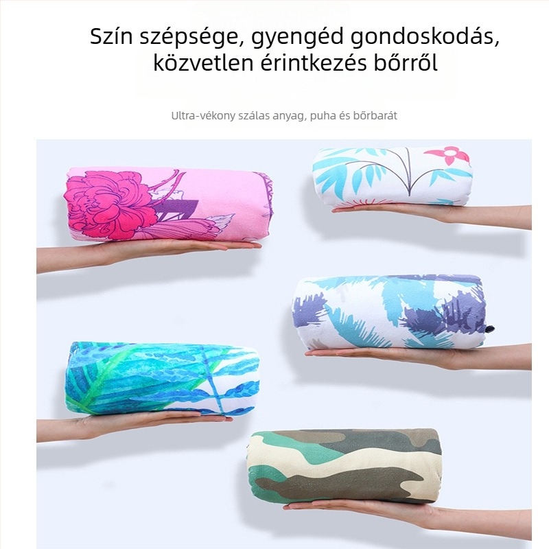Felnőtt kapucnis mikroszálas fürdőlepedő transzfernyomtatással, gyorsan száradó, napvédelem, 570 g, 150D