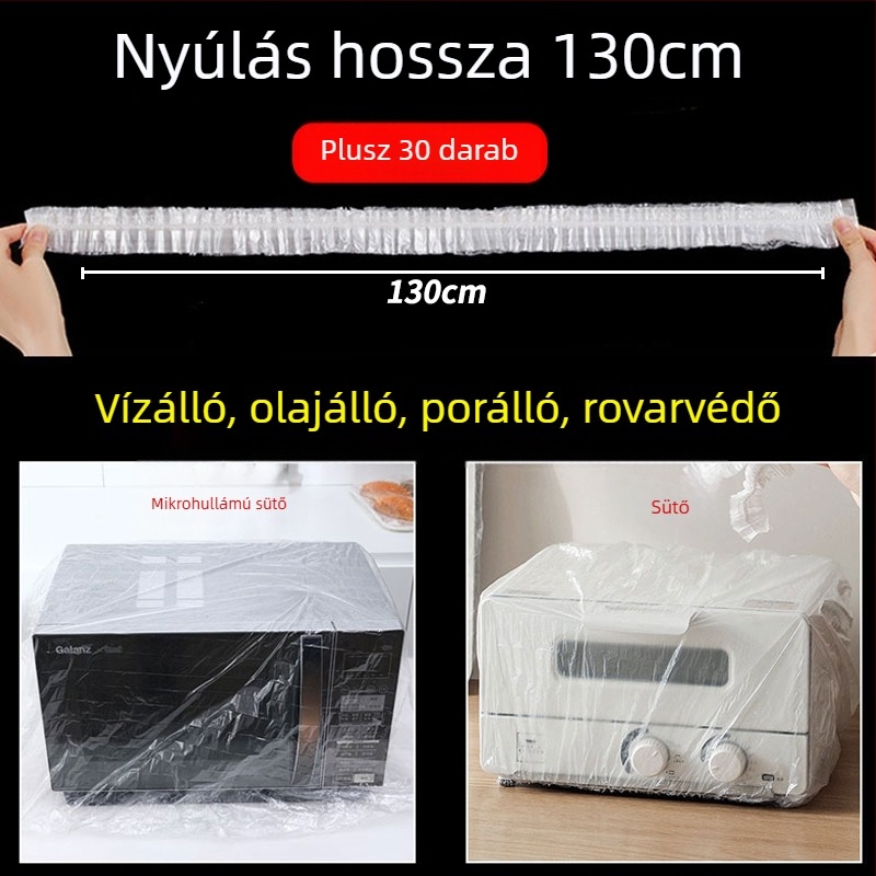Egyszer használatos porvédő fedél háztartási készülékekhez, áttetsző műanyag, alkalmas rizsfőzőre, fazekakra és mikrohullámú sütőre