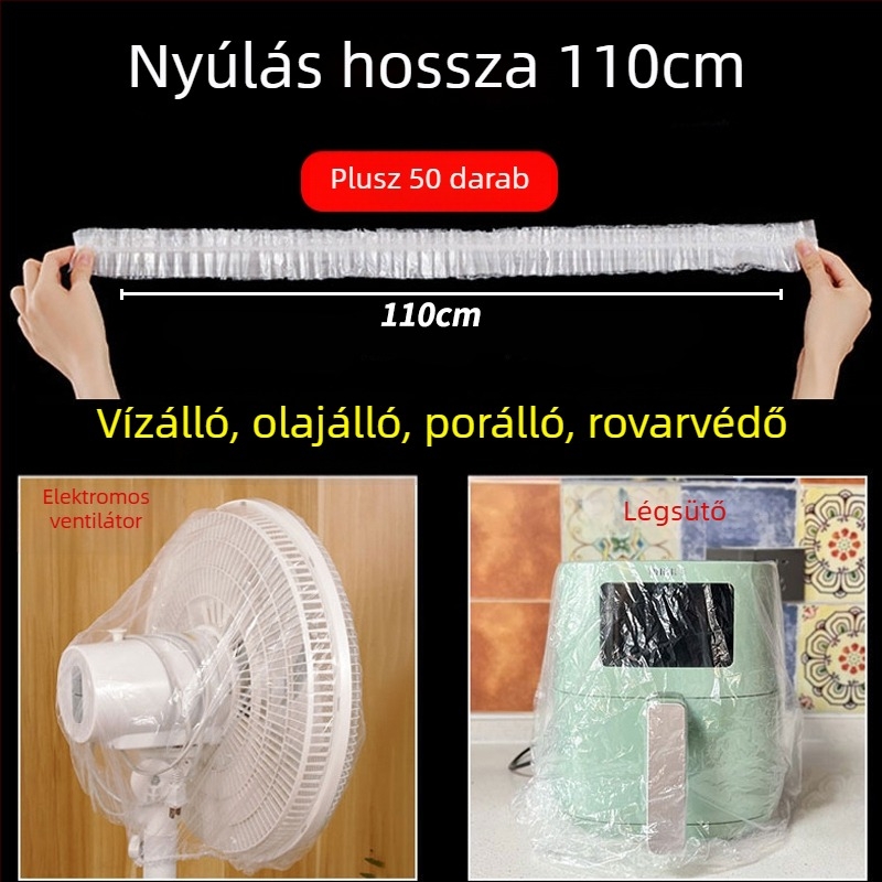 Egyszer használatos porvédő fedél háztartási készülékekhez, áttetsző műanyag, alkalmas rizsfőzőre, fazekakra és mikrohullámú sütőre