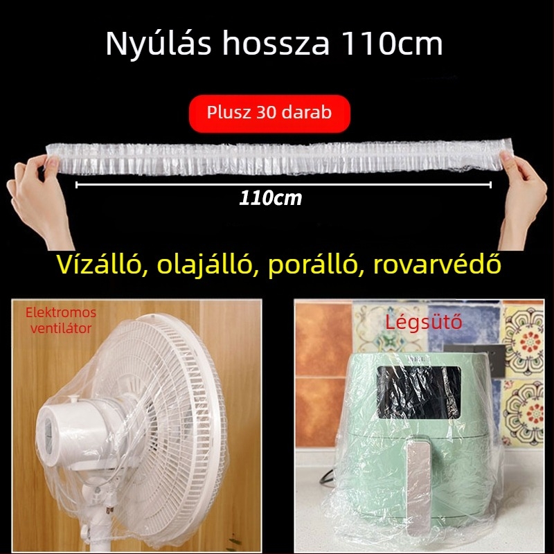 Egyszer használatos porvédő fedél háztartási készülékekhez, áttetsző műanyag, alkalmas rizsfőzőre, fazekakra és mikrohullámú sütőre