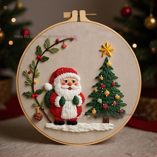Nordic karácsonyi hímző DIY készlet pamut-len anyagból