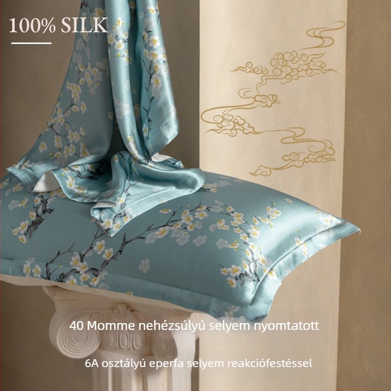 40 Momme nyomtatott selyempárnahuzat – 100% mulberry selyem, két darab