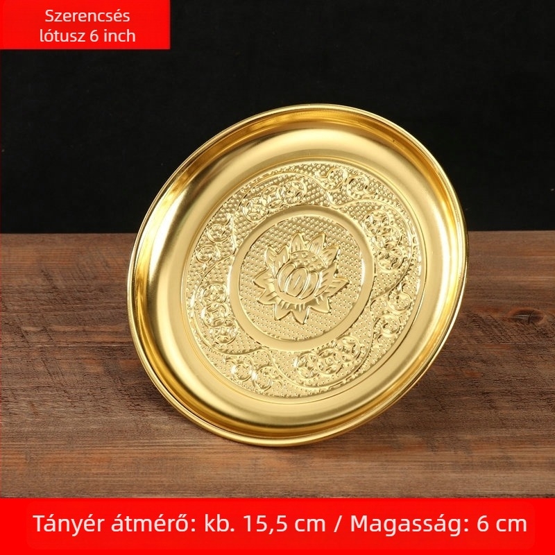 Megvastagított ötvözetből készült kínálótál otthoni használatra – aranyozott gyümölcstartó Buddhának, kínai stílus, testreszabható megmunkálás