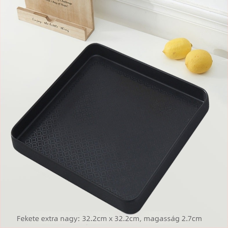 Műanyag négyzet alakú tálca otthoni használatra, geometriai stílus, egyszerű dizájn, alkalmas teáscsészéknek, vízcsészéknek és kis növényeknek, skandináv dekoráció