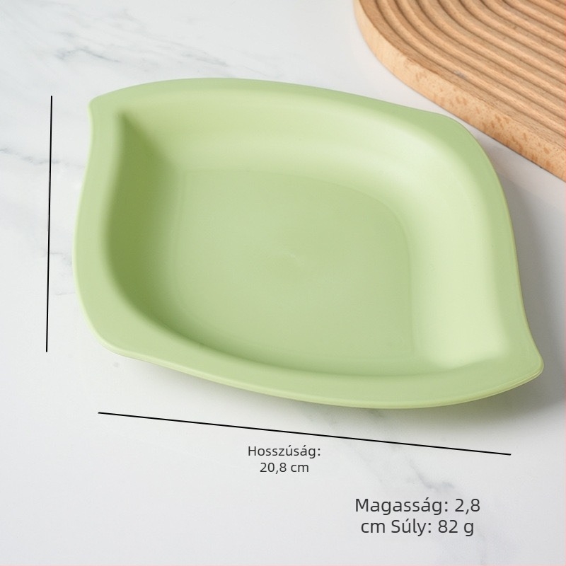 Mangó alakú nassoló tál, karikatúra stílusú, ütésálló tömörített műanyag