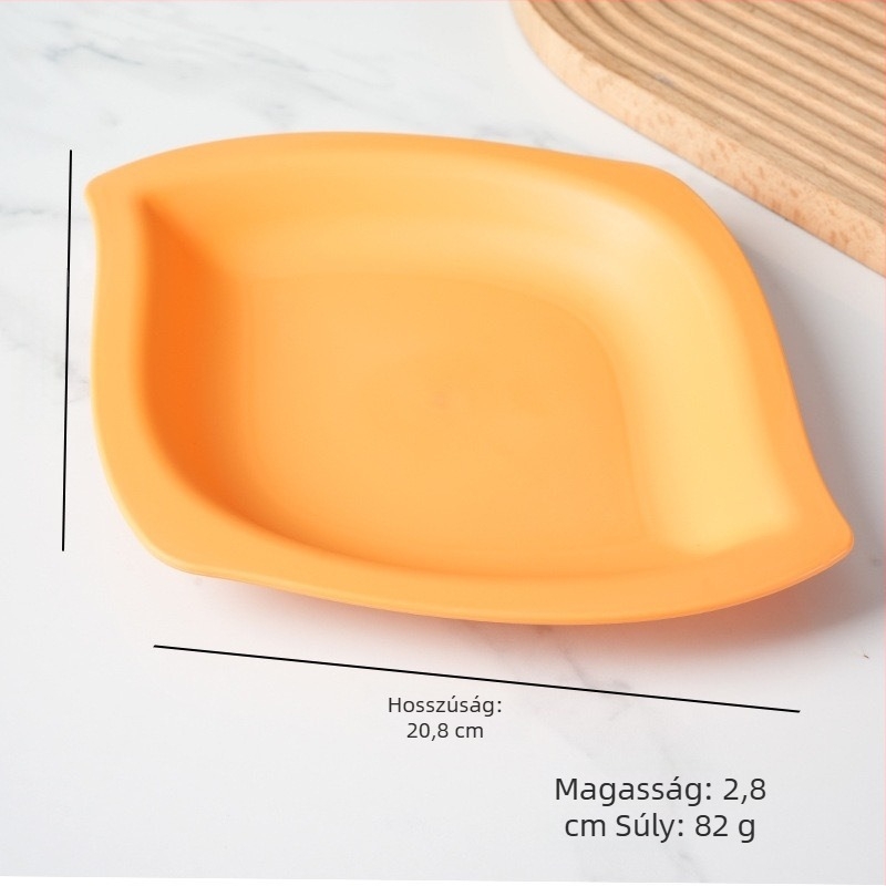 Mangó alakú nassoló tál, karikatúra stílusú, ütésálló tömörített műanyag