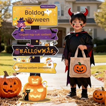 Halloween tök lámpa állvány – animációs stílusú helyszíni kellék KT tábláról