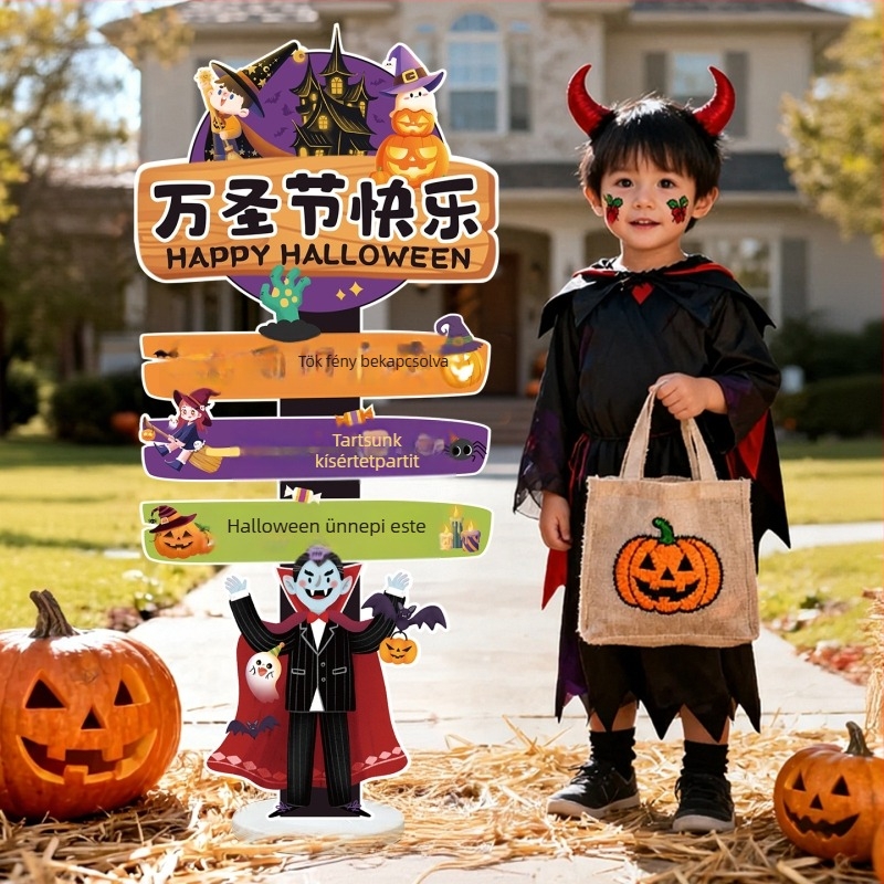 Halloween tök lámpa állvány – animációs stílusú helyszíni kellék KT tábláról