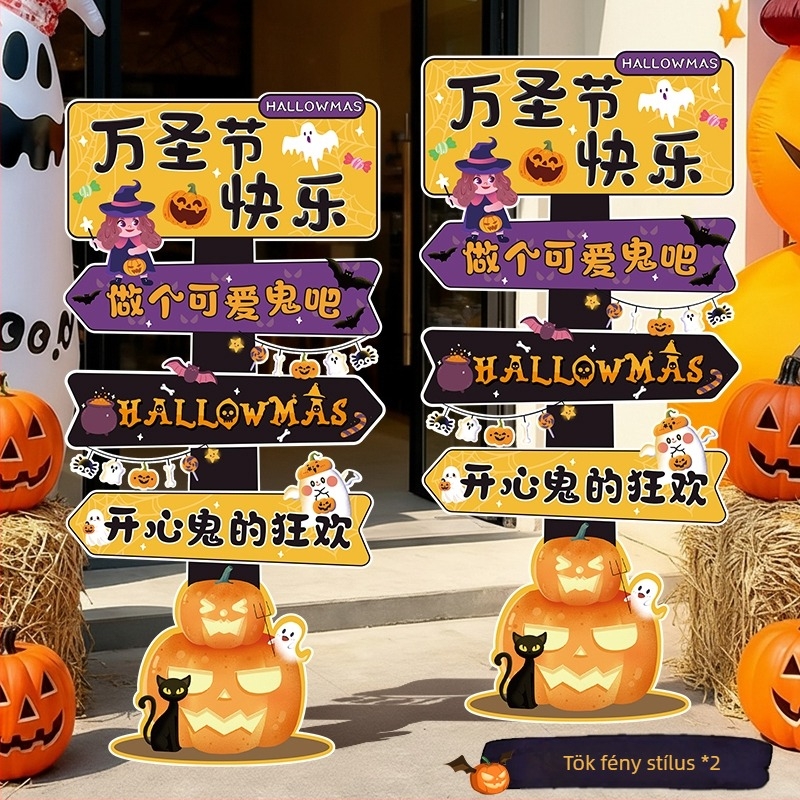 Halloween tök lámpa állvány – animációs stílusú helyszíni kellék KT tábláról
