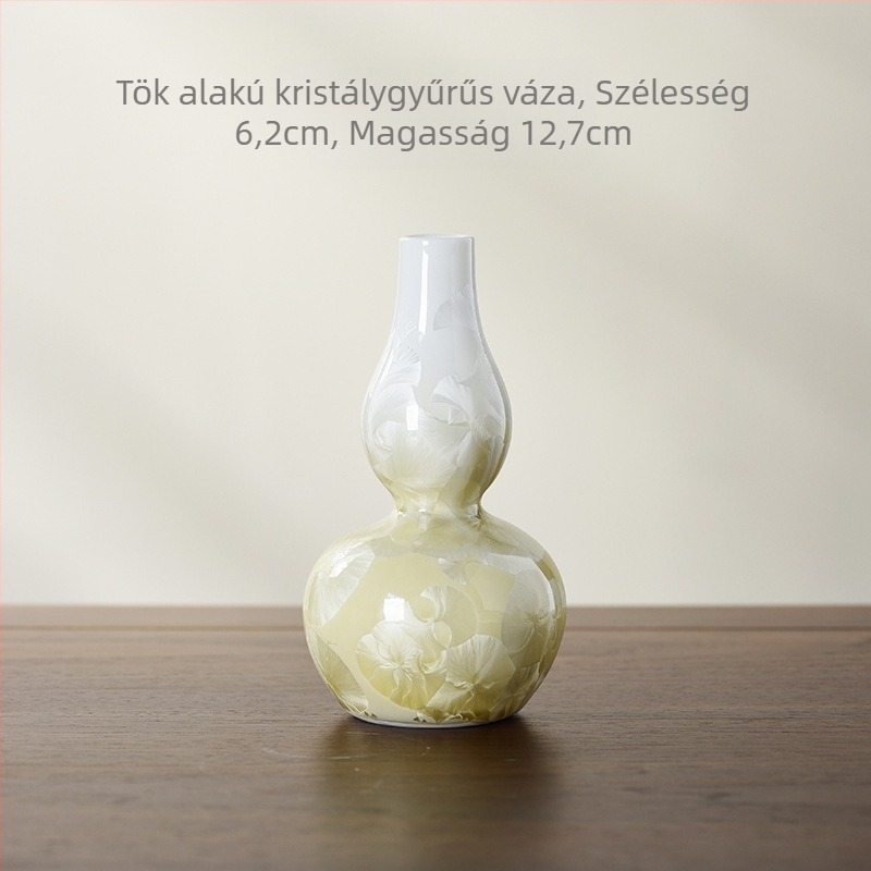 Glazúrral rendelkező kerámia váza – modern minimalist stílus, ideális nappali hidroponikus díszítéshez.