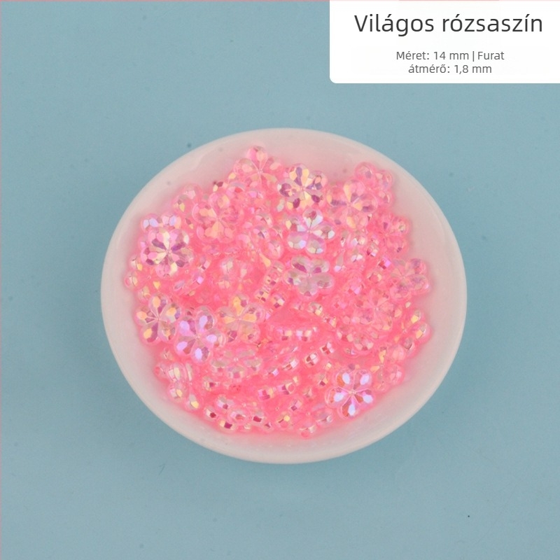 Lyukas, áttetsző AB virág formájú gyöngyök, kézzel készített DIY gyermek ékszer kiegészítők