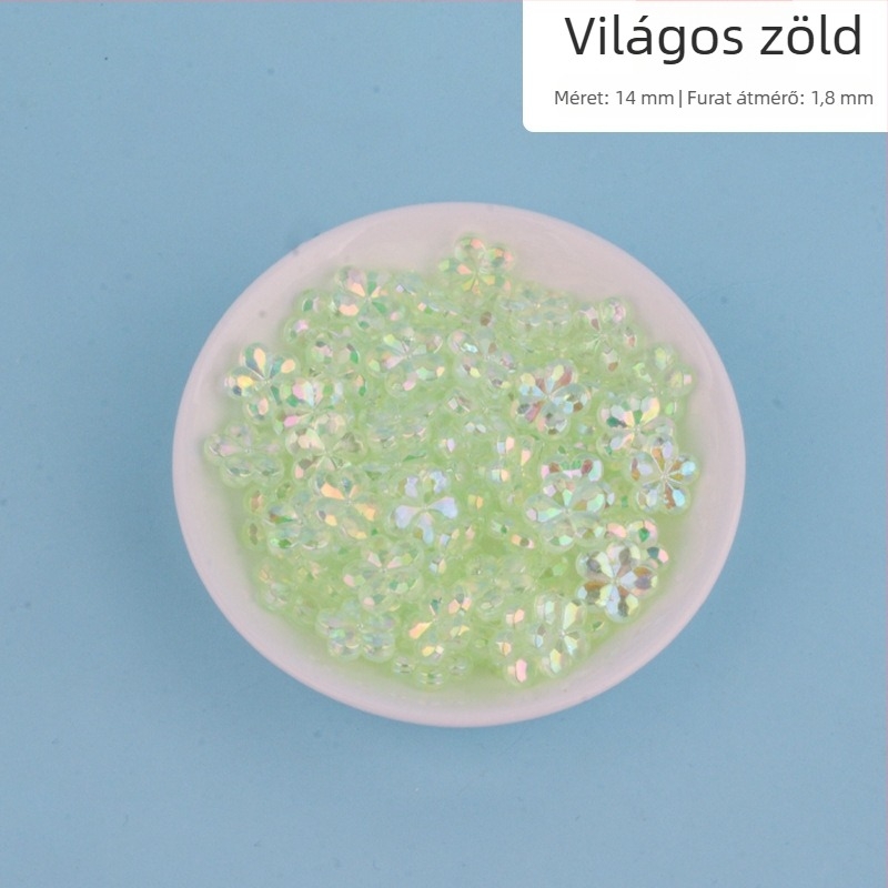 Lyukas, áttetsző AB virág formájú gyöngyök, kézzel készített DIY gyermek ékszer kiegészítők