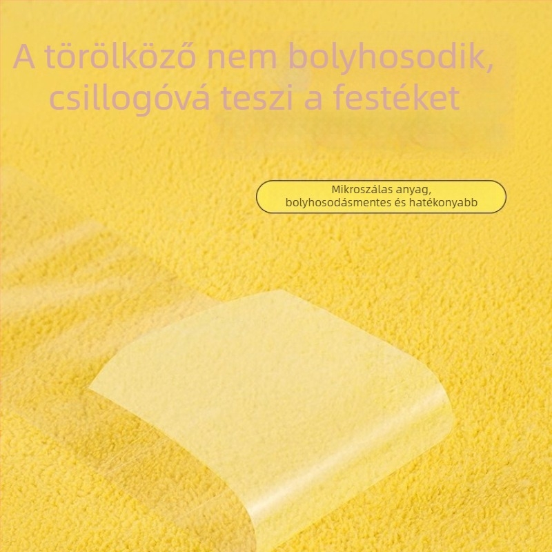 Vastagított mikroszálas autómosó kendő, kiváló nedvszívó képesség, nyom nélkül, bolyhosodásmentes, extralarge méretű autóüvegekhez