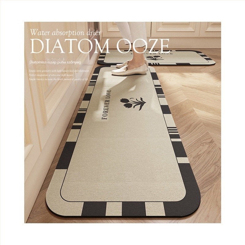 Diatomit padlómat a konyhába, modern minimalista stílus, kopás- és szennyeződésálló, nedvszívó, gyorsan száradó, könnyen karbantartható