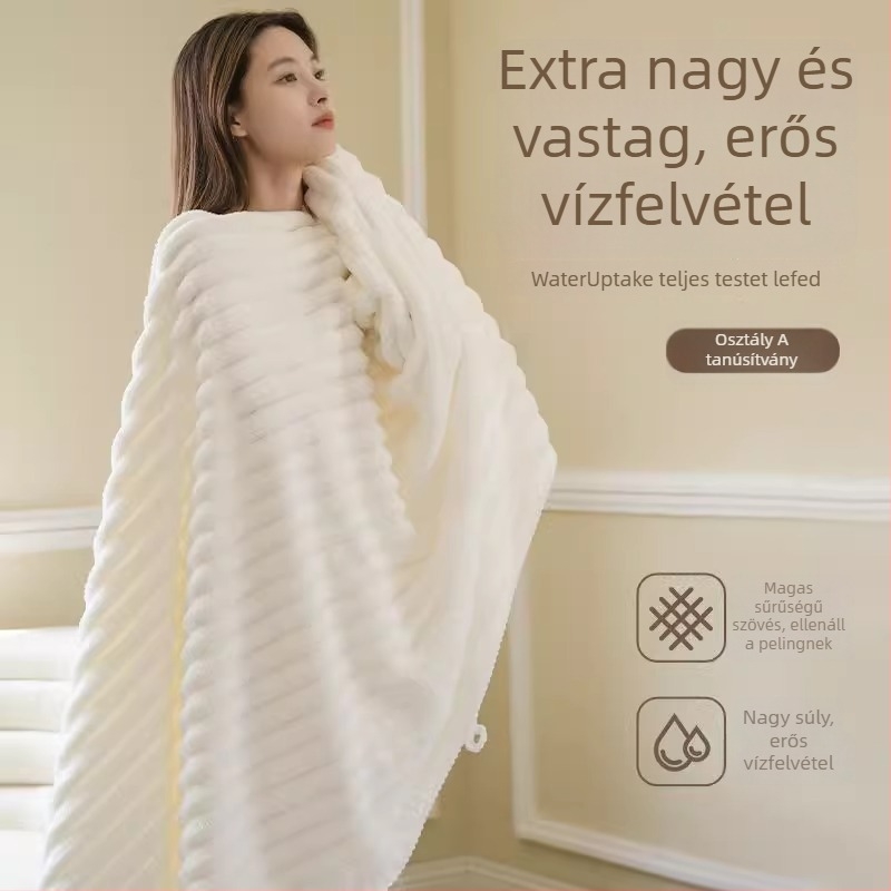 Női fürdőtörölköző, ultra puha korall fleece anyagból, haj/arc törölköző, 80–100 g