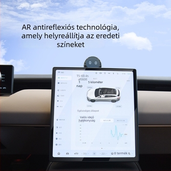 Tesla Model 3/Model Y központi kijelzőjére szánt edzett üveg védőfólia — gyors felhelyezés, karcolás elleni védelem, ujjlenyomat-mentes, hőmérsékletálló