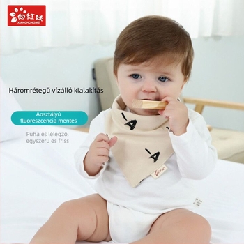 Háromszög alakú baba etető kendő — vízálló, pamut >95%, mesefilm minta, 0–3 éveseknek (újszülöttek 0–1 év; biztonsági osztály A)
