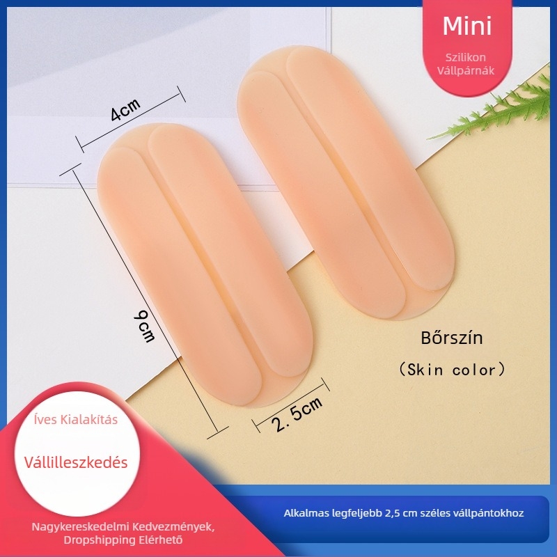 Mini szilikon vállpárna, csúszásmentes, nyomáscsökkentő párna a melltartó vállrészéhez, ergonikus görbe dizájn