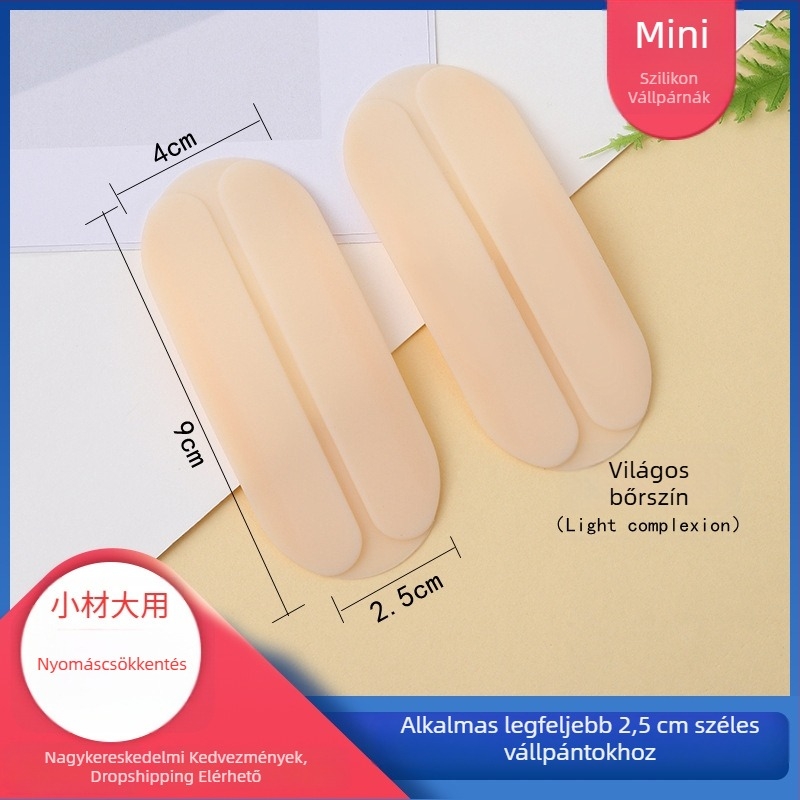 Mini szilikon vállpárna, csúszásmentes, nyomáscsökkentő párna a melltartó vállrészéhez, ergonikus görbe dizájn