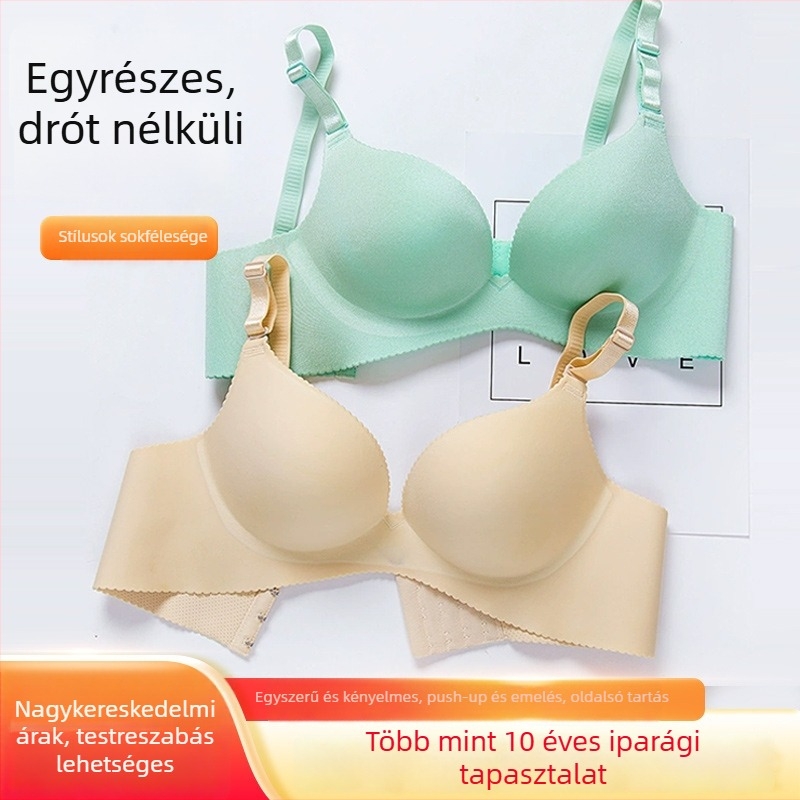 Női melltartó drót nélkül, egy darabból álló, szexi és kényelmes, sima fényes felület, állítható formázás 3212