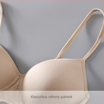 Acélgyűrű nélküli selymes sportmelltartó, 3/4 kosár, vékony formázott kosár, légáteresztő selyem