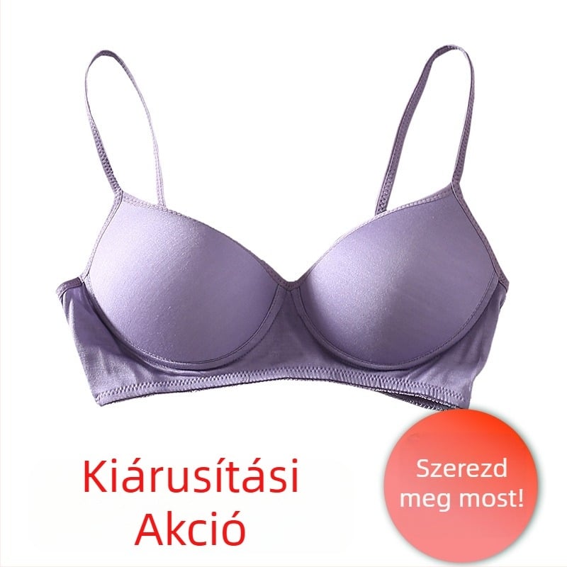 Acélgyűrű nélküli selymes sportmelltartó, 3/4 kosár, vékony formázott kosár, légáteresztő selyem
