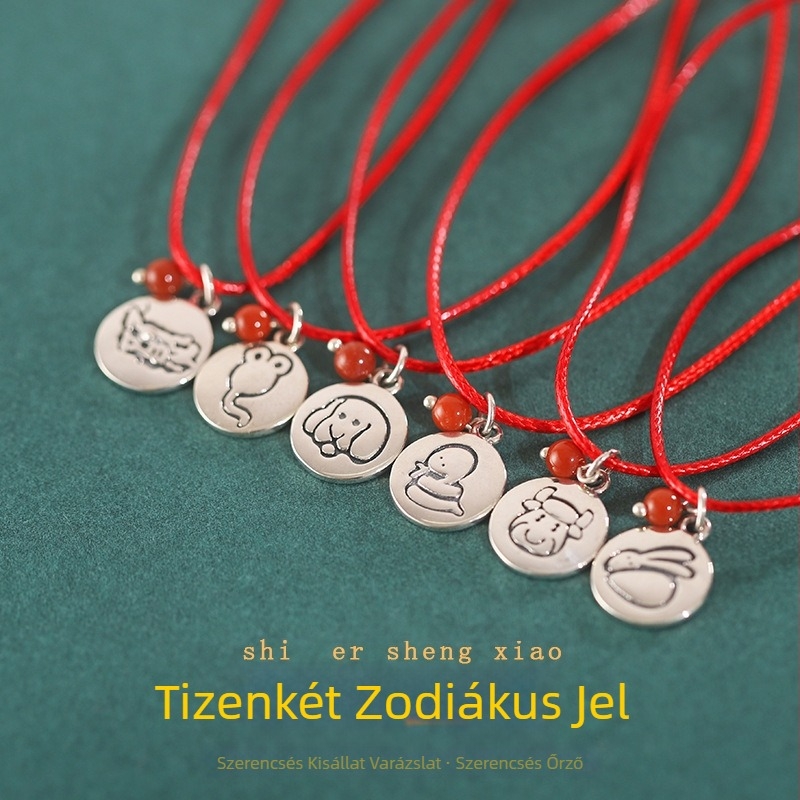 925 ezüst karkötő, szövött kivitel, zodiákus állat motívumokkal, uniszex, retro irodalom és művészet stílus