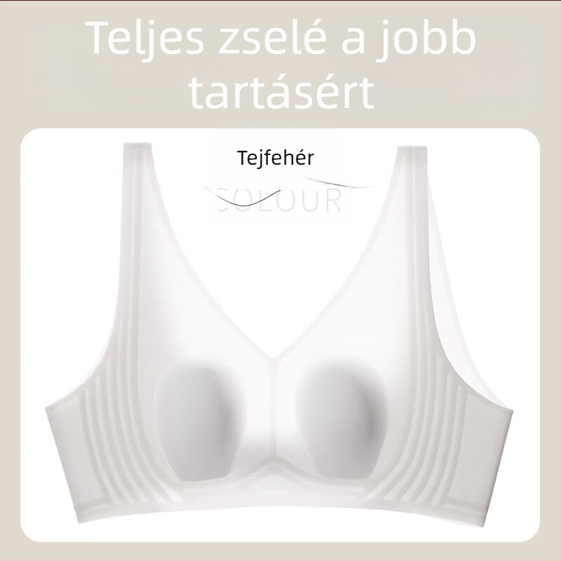 Ice Silk anyagból készült varrat nélküli melltartó, minimális formázás, 0,2 cm vékony kosár, nyúlfül dizájn, puha tápás, plusz méret