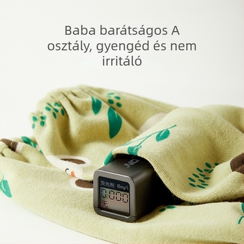 Baba karvédő felső 100% pamutból — szennyeződés elleni, reliefes karikatúra minta, uniszex, 0–8 éveseknek