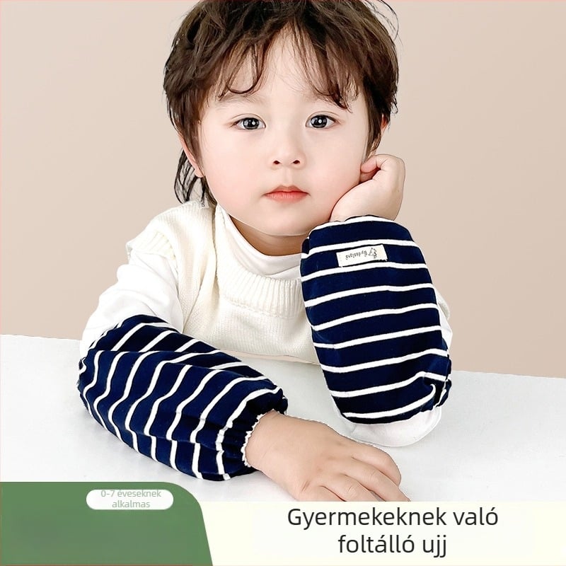 Pamut baba karvédők – szennyeződés elleni védelem, csíkos és egyszínű kivitelben, aranyos védő kiegészítő az őszi–téli időszakra