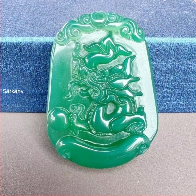 Állat alakú chalcedon achát függő dísz, gravírozva és polírozva, modern minimál stílus, tizenkét zodiákus jel