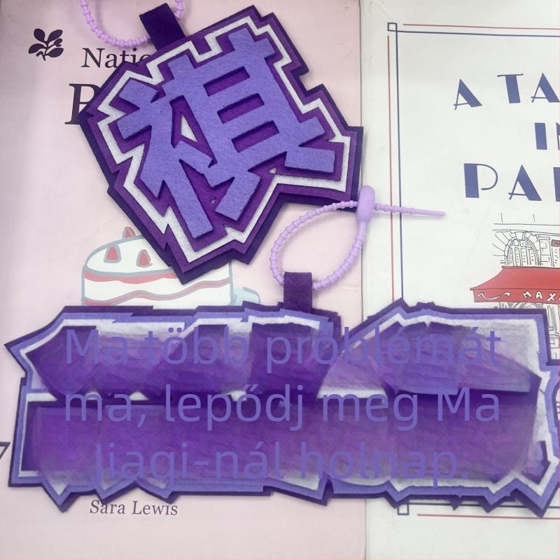 Ruhatáskészítő medál és kulcstartó – Ma Jiaqi rajongói támogatás idézetek, filc anyag, kínai stílus