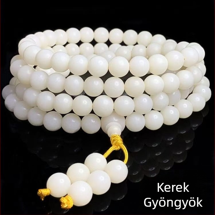 Bodhi gyökér 108 gyöngyös karkötő, kézzel készített, retro stílusú, uniszex, szöveges gyöngy dizájn