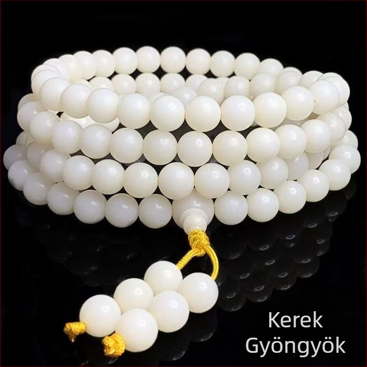 Bodhi gyökér 108 gyöngyös karkötő, kézzel készített, retro stílusú, uniszex, szöveges gyöngy dizájn