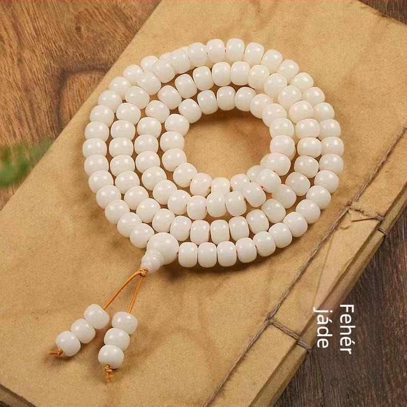 Bodhi gyökér 108 gyöngyös karkötő, kézzel készített, retro stílusú, uniszex, szöveges gyöngy dizájn