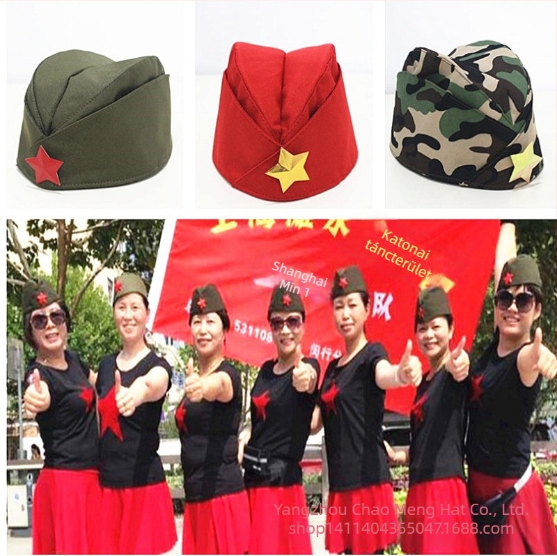 Tengerész-stílusú beret előadásokhoz és táncokhoz – Twill anyag, egyszínű, konikus koronával