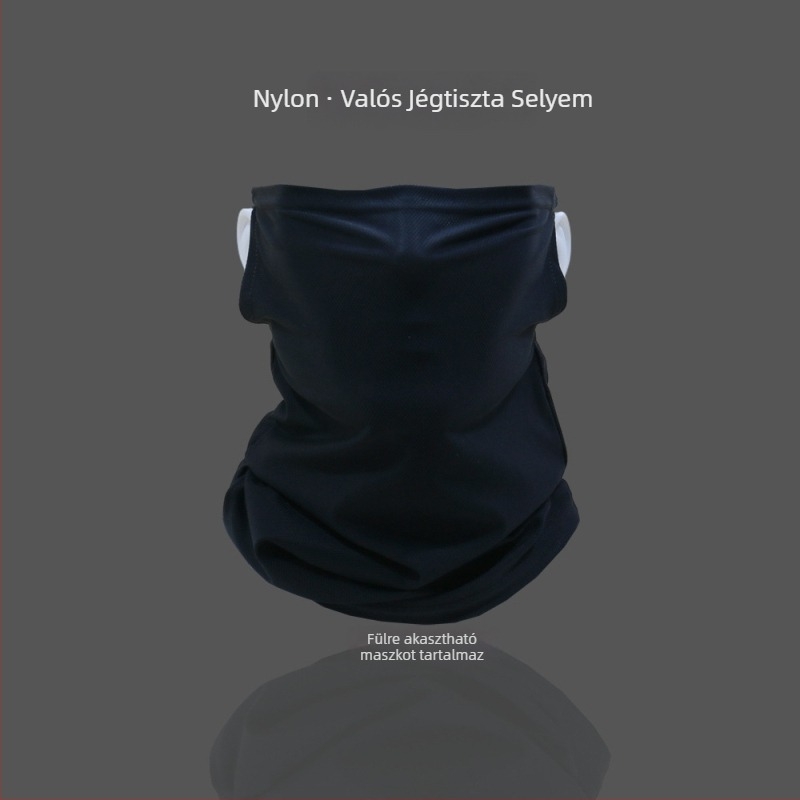 Ice Silk napvédő maszk – teljes arcvédő, nylon anyag, fülhöz rögzített, nyakmelegítő, kerékpározáshoz és vezetéshez