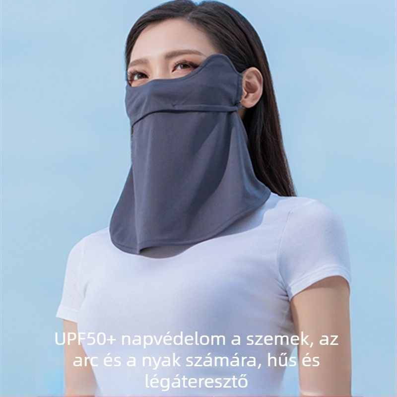 Napsütés elleni teljes arcú maszk nőknek, lélegző, Ice Silk/Nylon keverék, UV védelem, fő anyag tartalma 31–50%, 2021 tavasz kiadás.
