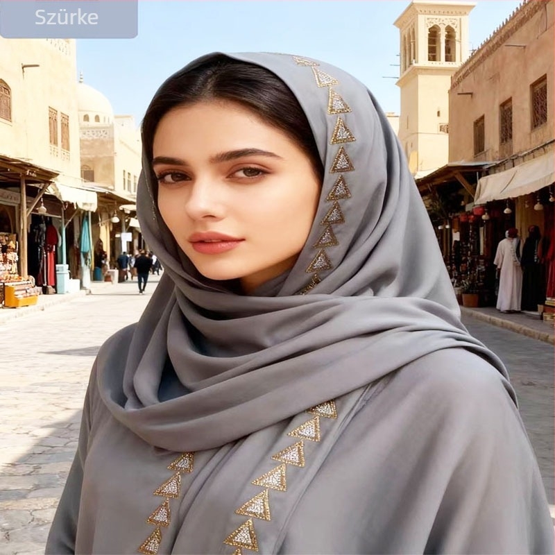 Fejkendő chiffon anyagból, poliészter tartalom, szatén szövés, tie-dye feldolgozás, eredeti dizájn