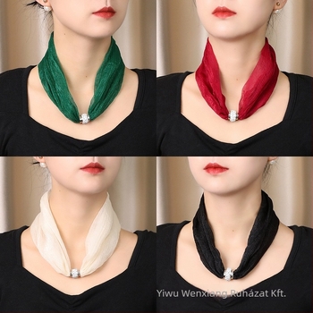 Nalanhua szintetikus selyemsál, egyszerű mintázat, sokoldalú, elegáns, minimalist stílus, őszi szezon
