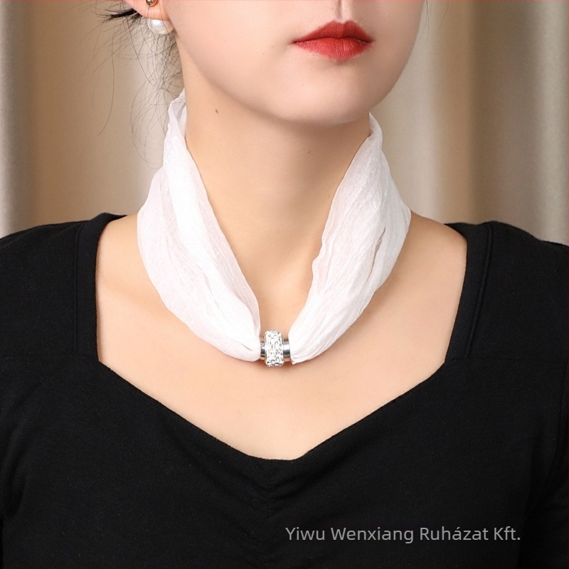 Nalanhua szintetikus selyemsál, egyszerű mintázat, sokoldalú, elegáns, minimalist stílus, őszi szezon
