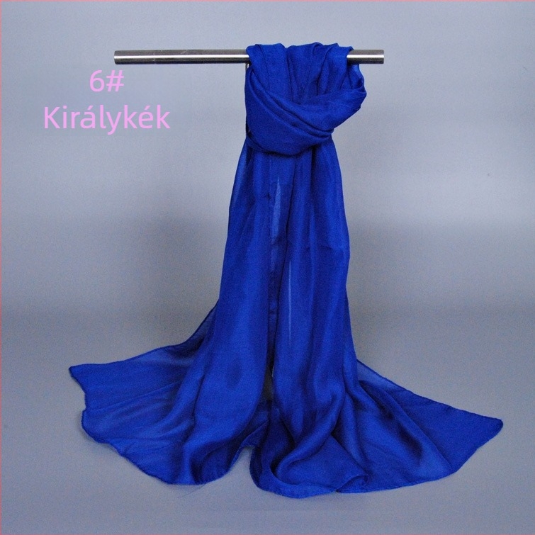 Georgette chiffon sál, egyszerű szövésű poliészter anyag, középhosszú, divat kiegészítő felnőtteknek, márka LMLAVEN
