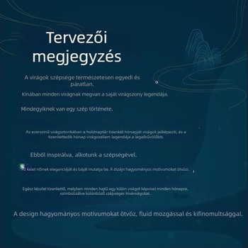 Etno virágos hajtű, kézzel készített réz, virág motívum, önálló csomagolás
