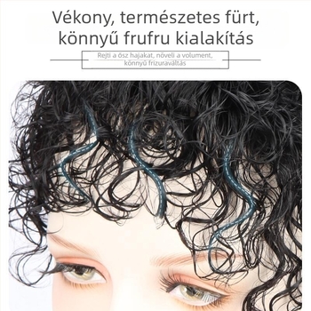 Női paróka felső fejtetői hajcsere blokkhöz, varrat nélküli fedés, rövid göndör haj, magas hőmérséklettel szemben ellenálló rostokból, természetes stílus