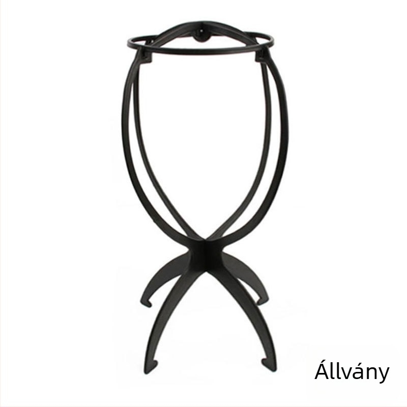 Parókaápoló készlet ápoló oldattal, tartóval, farkfésűvel, BB-klippel és hajhálóval