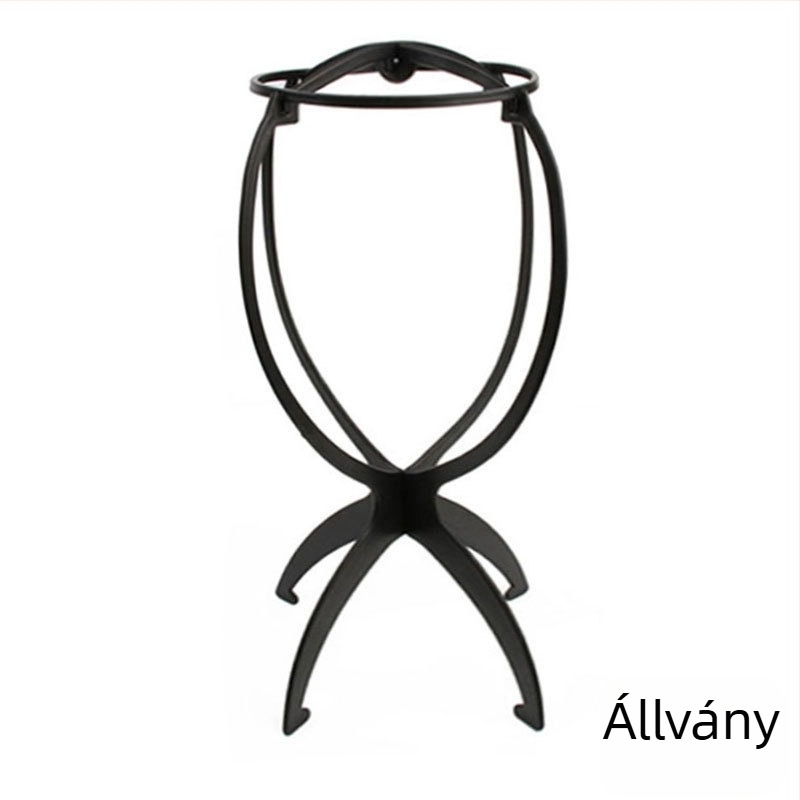 Parókaápoló készlet ápoló oldattal, tartóval, farkfésűvel, BB-klippel és hajhálóval