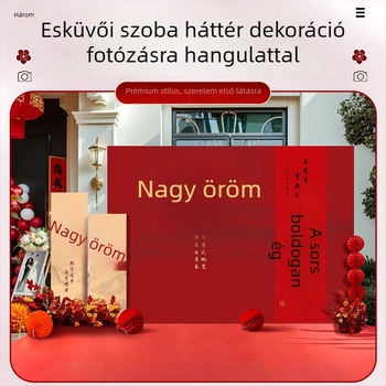 Esküvői háttér kínai udvari stílusú kültéri fotózáshoz KT tábla és selyemvirágokkal (Anyag: selyem virágok; Ballon típusa: KT tábla; Forma: Téglalap; Logó nyomtatás: Nem lehetséges; Termékkategória: Ballon)