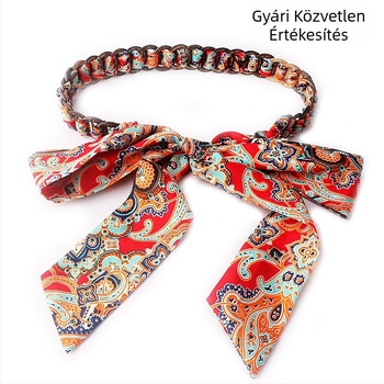 Női deréklánc selyemsállal és természetes kókuszhéjjal, lazító stílus, egyszeres körbefonás, szélesség 2,5 cm
